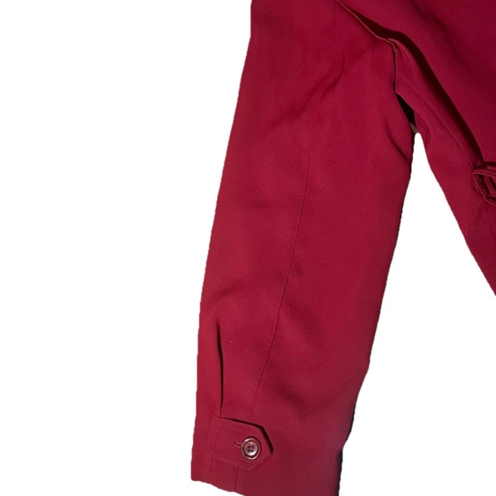 Gallery Womens Trench Coat Cotton Blend Red Size L - Picture 7 of 16